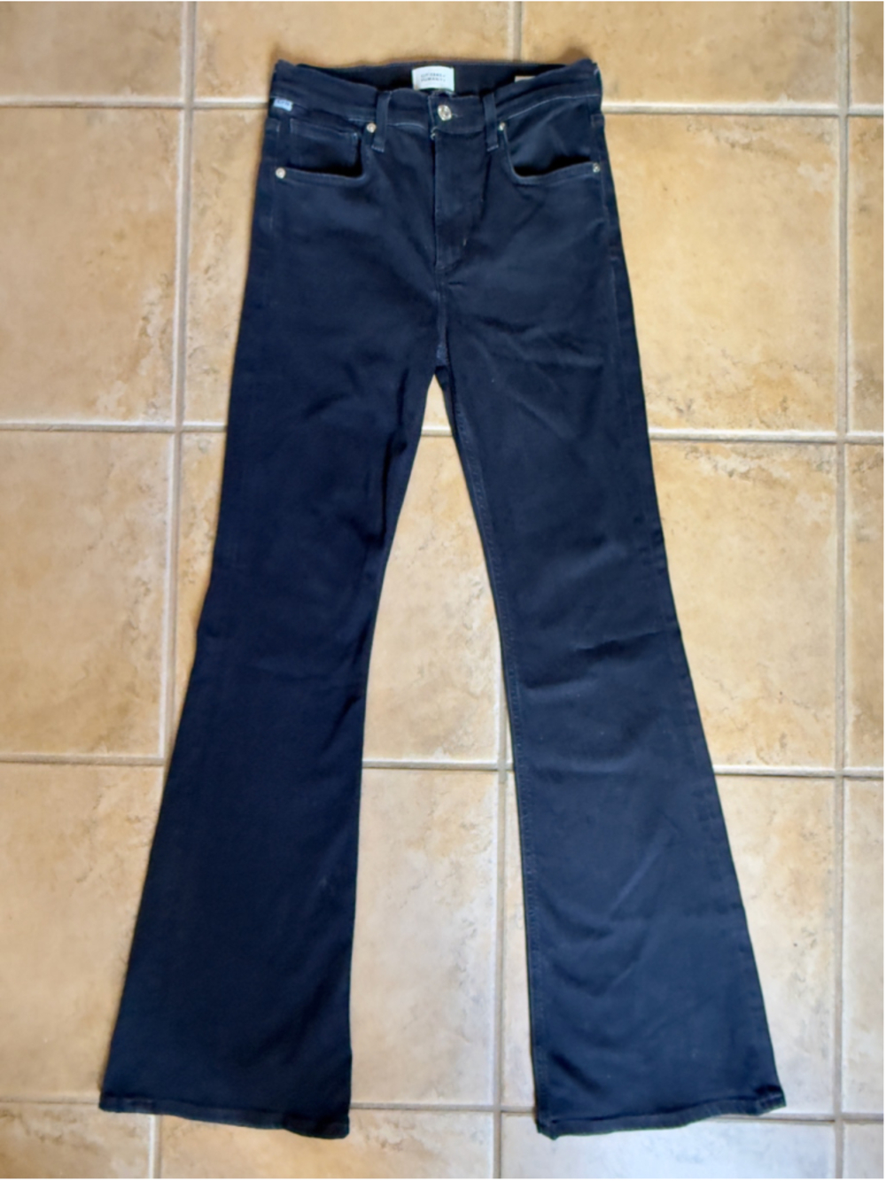 Citizens of Humanity - Isola Flare Jean -Chamber Dark Wash High Rise Flare Denim - Picture 6 of 7